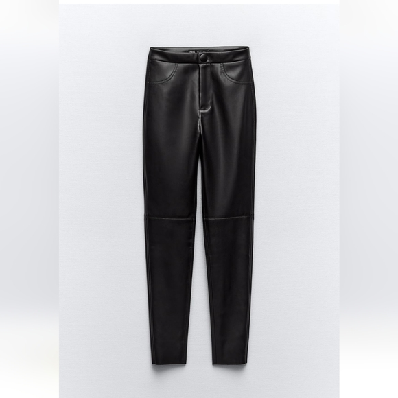🆕️ Zara Highwaisted Faux Leather Pants - Picture 3 of 4